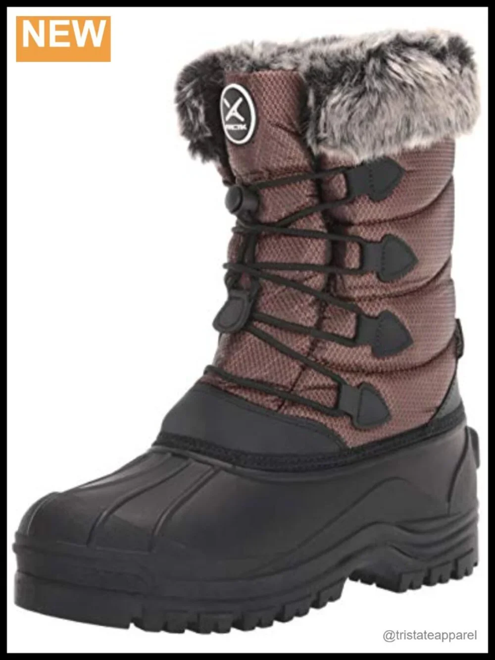 Women's Waterproof Mid-Calf Snow Boots with Faux Shearling and Faux Fur Collar